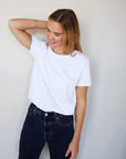 Mabel Low Crew Organic Cotton White T-Shirt