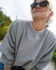 Connie Authentic Oversized Organic Cotton Grey Marl Sweatshirt