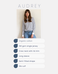 Audrey Organic Cotton White Breton T-Shirt