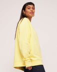 Boyfriend fit lemon womens crew sweater