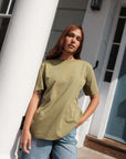 Boyfriend fit green olive t-shirt