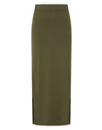 Claire_Organic_Cotton_Dark_Olive_Skirt_cut_out_image