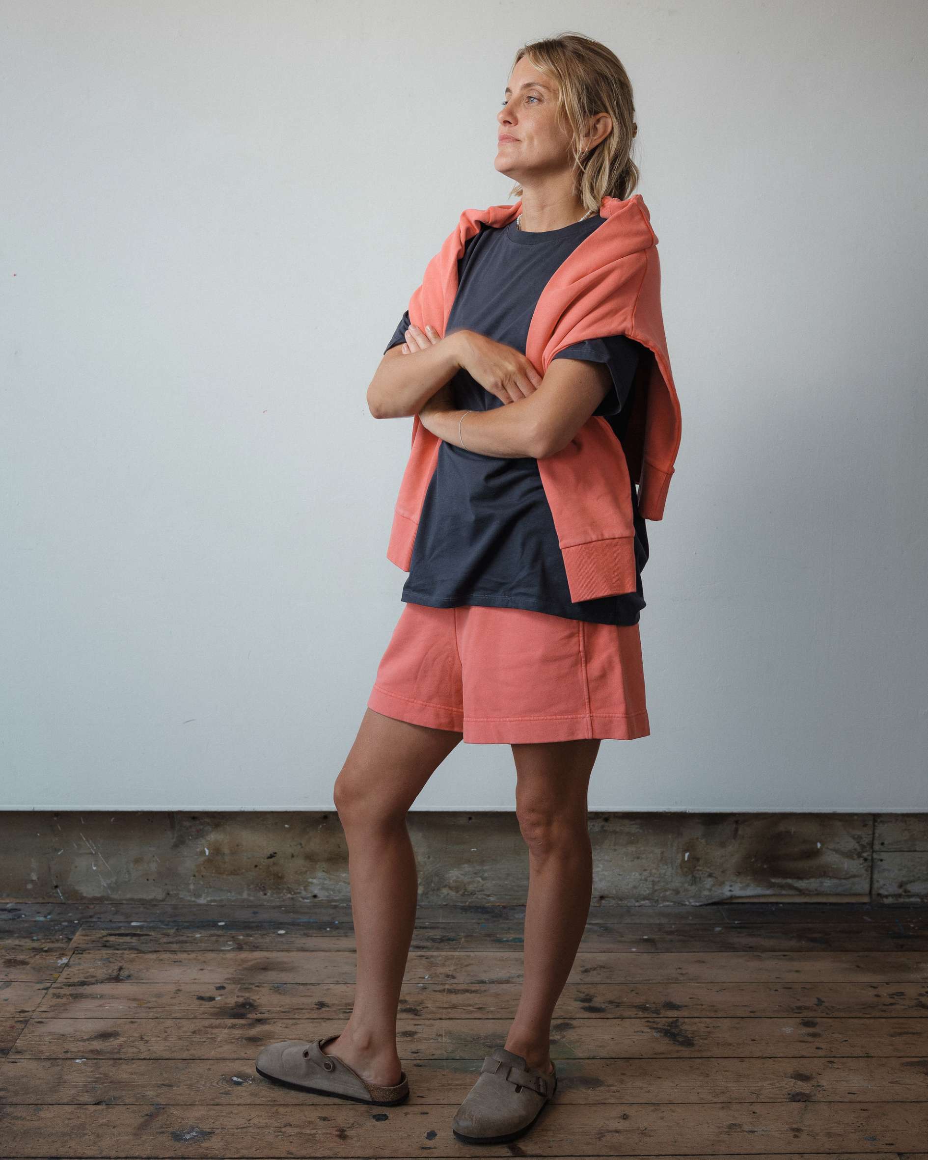 Co-ord sweatshirt and shorts in watermelon