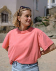 Coral colour Hannah cropped t-shirt - Sophie Hellyer