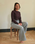 Deep plum long sleeve top