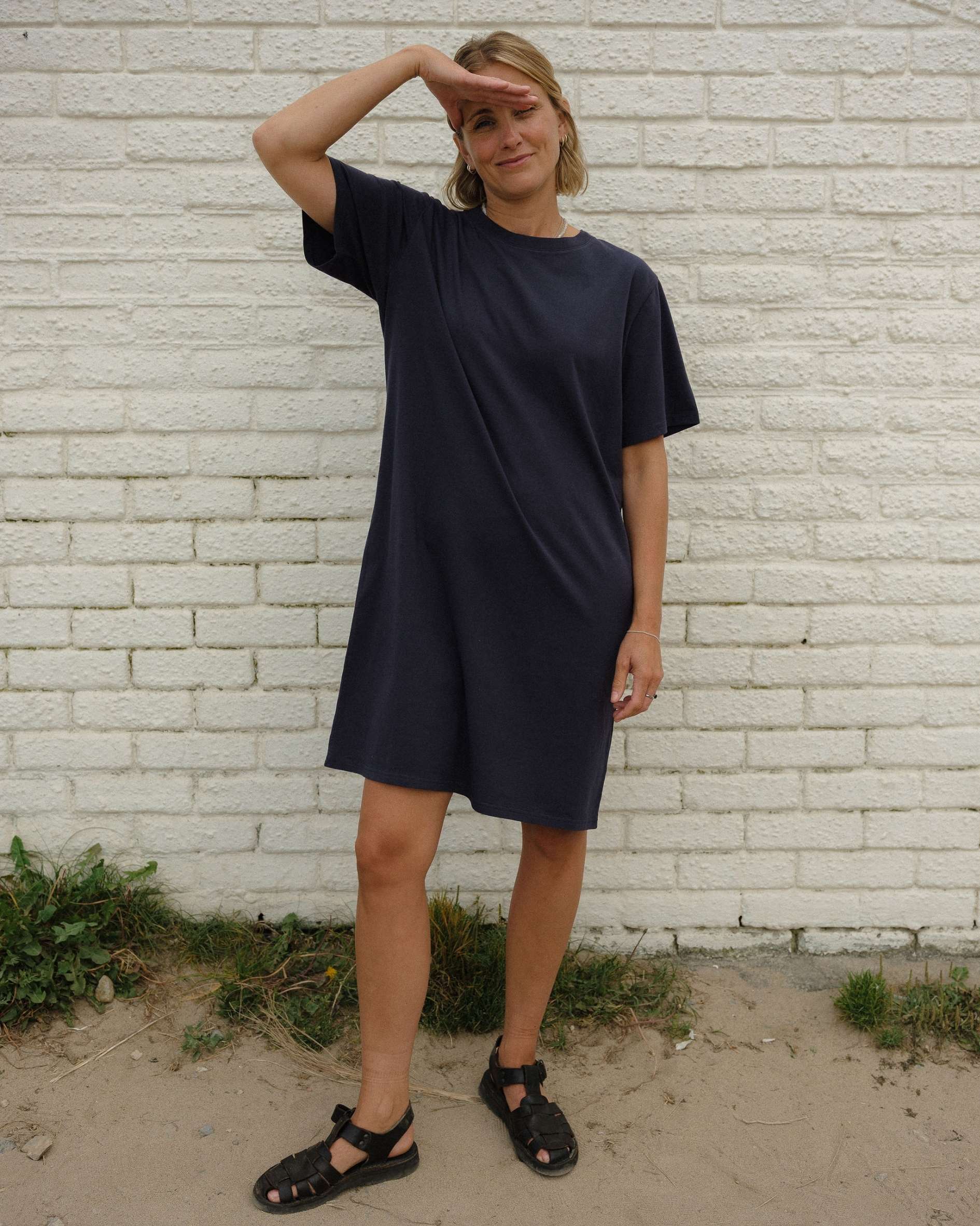 Emma Organic Cotton Navy T-Shirt Dress Emma Organic Cotton Navy T-Shirt Dress