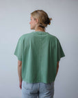 Green organic cotton cropped t-shirt - Sophie Hellyer - back