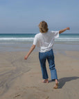 Hannah Ecru cropped t-shirt - Sophie Hellyer - beach - back