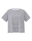Hannah Black stripe cropped women's t-shirt
