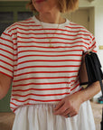 Hannah cropped Red Breton styled by Emma Paton