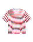 Hannah Red stripe cropped women's t-shirt