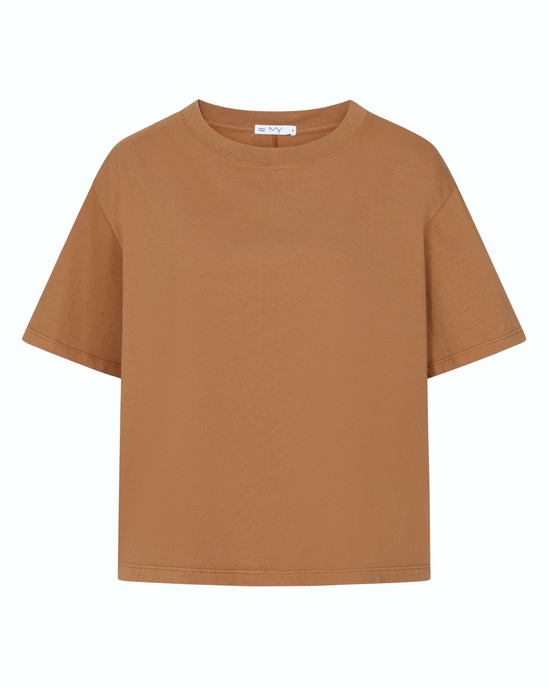 Hannah Toffee cropped t-shirt in organic cotton