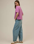 Hannah crew neck cropped violet womens tshirt