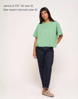 Jenna_wears_Hannah_Midweight_Organic_Cotton_Green_T-Shirt_size_10
