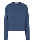 Cropped long sleeve t-shirt in French Navy