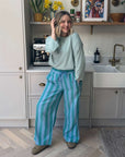 Leanne_Hart_wears_Erin_3_4_sleeve_tee_in_Seafoam