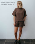 Lily co-ord chocolate t-shirt size 10