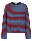 Orla Long Sleeve Midweight Organic Cotton Burgundy/Blue Stripe T-Shirt PRE-ORDER