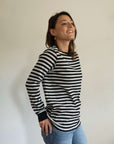 Audrey Luxe Rib Organic Cotton Grey Marl/Black Stripe T-Shirt