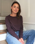 Long sleeve plum t-shirt