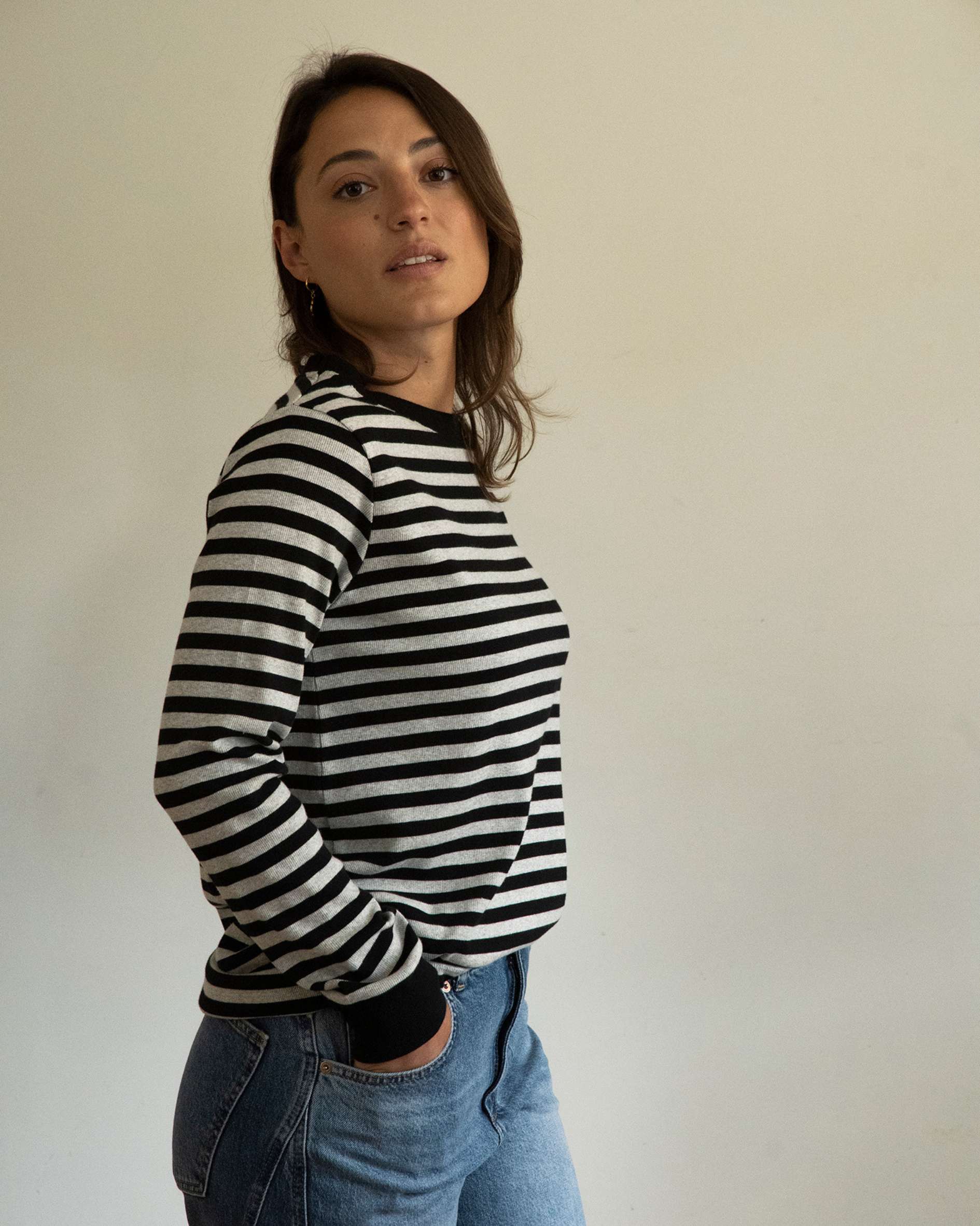 Luxe ribbed long sleeve t-shirt