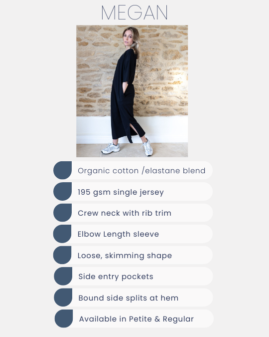 organic cotton midi dress size guide
