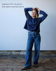Model_Sophie_wears_Hannah_Long_Sleeve_Midweight_Organic_Cotton_French_Navy_T-Shirt_in_size_10