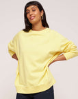 Nancy crew neck long sleeve yellow sweatshirt