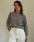 Navy Breton in slub fabric