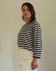 Navy Breton long sleeve t-shirt