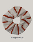 ORANGE_BRETON_Stripe_Scrunchie_with_reused_fabric_remnants