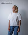 Off-white cropped short sleeve t-shirt - Sophie Hellyer