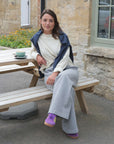 Organic cotton jersey trousers in grey