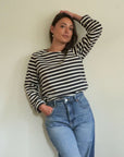 Organic cotton slub navy Breton