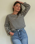 Organic cotton slub navy Breton