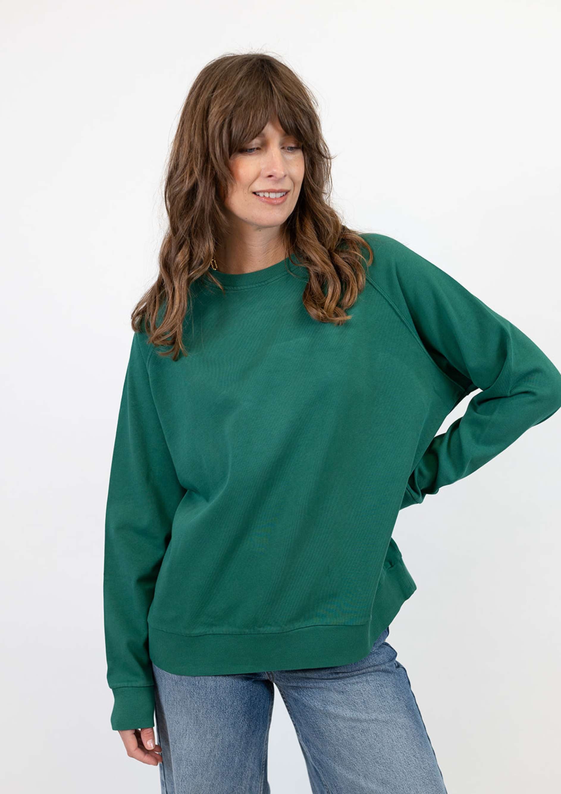 Nancy Women's Organic Cotton Heavyweight Jersey Pine Green Top