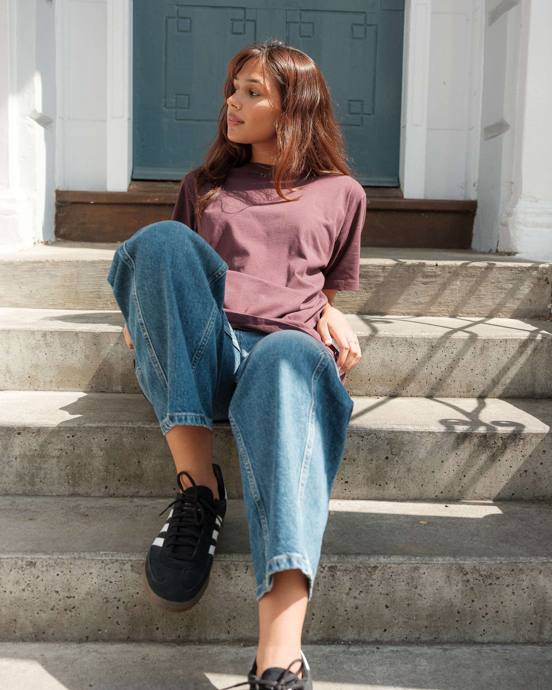 Purple organic cotton boyfriend fit t-shirt
