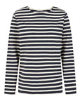 Sadie Midweight Slub Organic Cotton Navy Breton T-Shirt