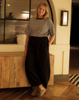 Sally_wears_Thia_Black_Fine_Stripe_organic_cotton_t-shirt