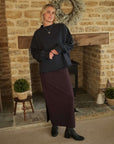Shop organic cotton deep purple skirt