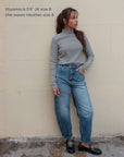Shyama_models_Heather_Luxe_Ribbed_Funnel_Neck_T-Shirt_in_size_8