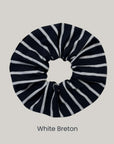 White_Breton_Stripe_Scrunchie_with_reused_fabric_remnants