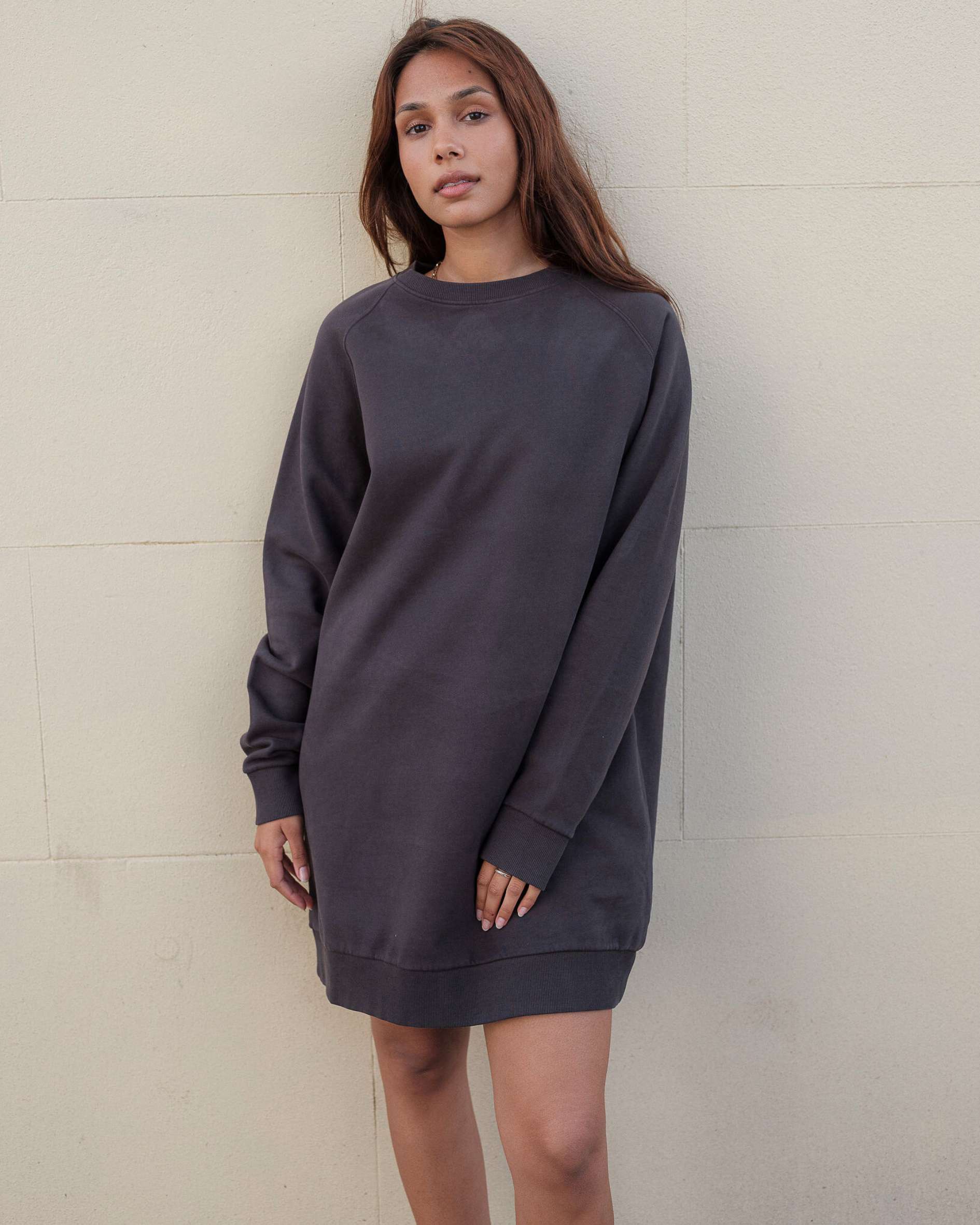 Fiona Organic Cotton Slate Sweatshirt Dress | Ivy Clothing Fiona Organic Cotton Slate Sweatshirt Dress | Ivy Clothing