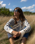 Nancy Oversized Organic Cotton Ecru/Navy Breton Sweatshirt