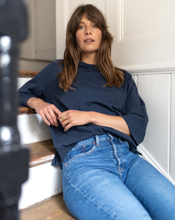 navy cotton t shirt