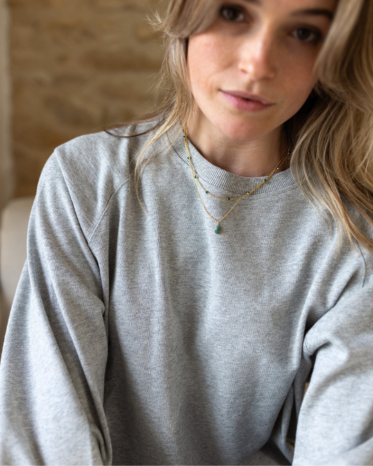 Nancy Oversized Organic Cotton Grey Marl Sweatshirt