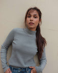 black_and_white_stripe_ribbed_funnel_neck_for_women
