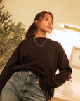 Nancy Oversized Organic Cotton Black Sweatshirt