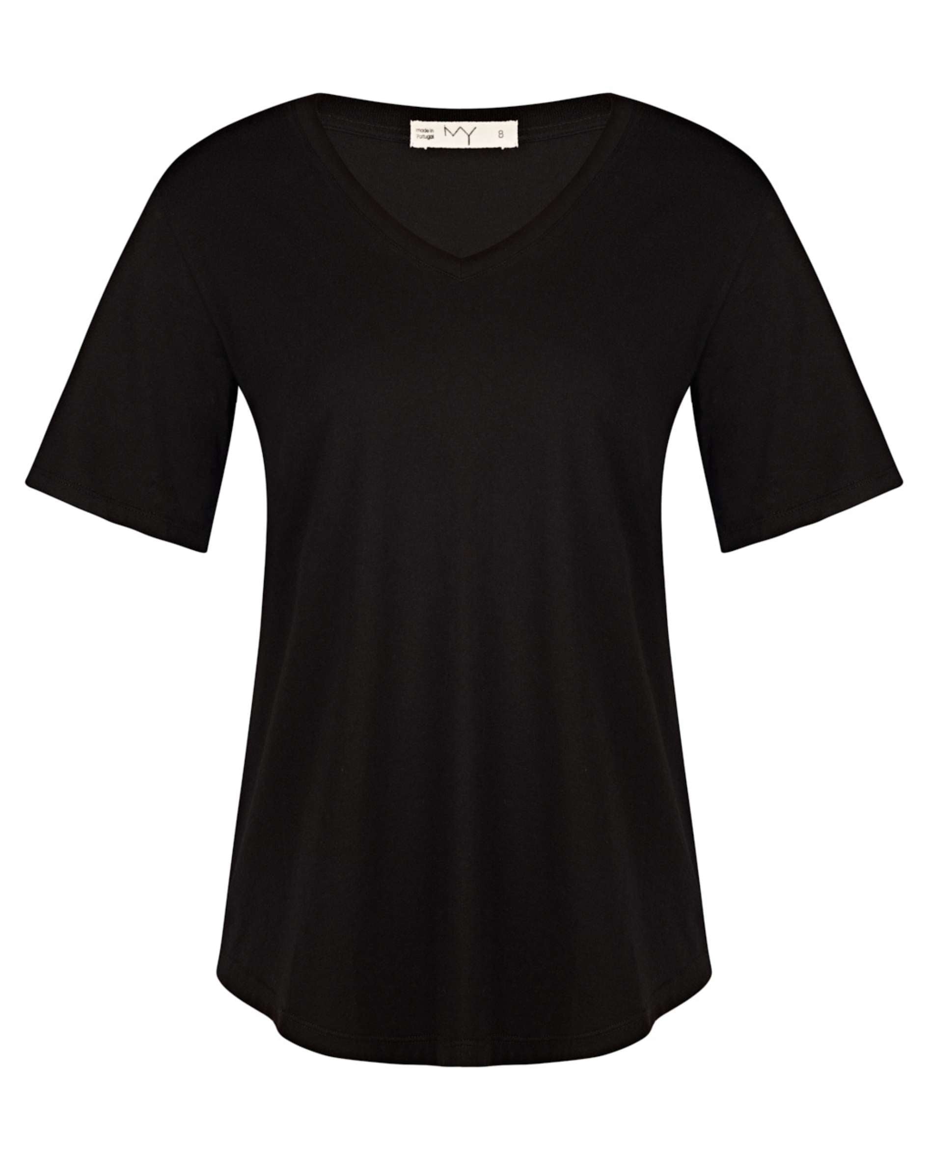 organic cotton jersey v neck in black