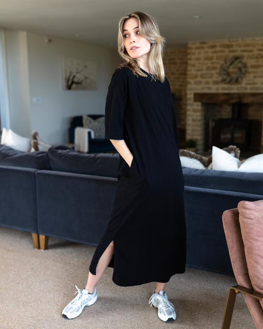 Organic Cotton Cotton Midi T Shirt Dress Megan Women's Organic